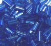 50g 10x3mm Silver Lined Sapphire Tile Beads